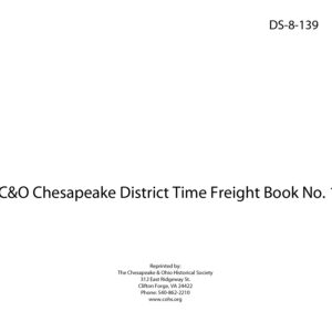 DS-8-139 C&O Chesapeake District Time Freight Book No. 13