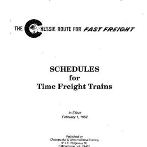 DS-8-140 C&O Schedules for Fast Freight Trains
