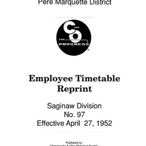 DS-8-146 Employee Timetable Pere Marquette Saginaw Division - No. 97