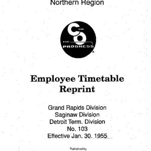 DS-8-151 Employee Timetable - Northern Region No. 103 (Jan. 1955)