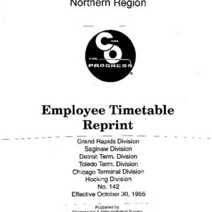 DS-8-153 Employee Timetable - Northern Region No. 142 (Oct. 1955)