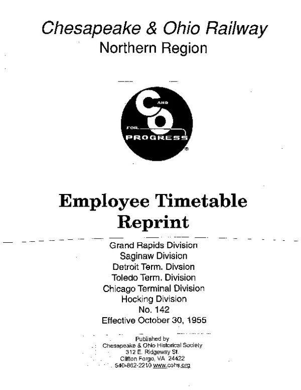 DS-8-153 Employee Timetable - Northern Region No. 142 (Oct. 1955)