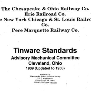 DS-9-181 C&O/PM/NKP/Erie Tinware Standards