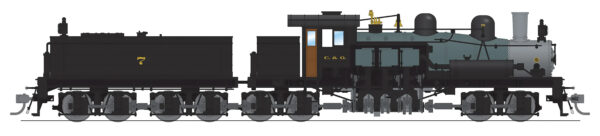MD-25-982 “PRE-ORDER” Class D 4-truck Shay Locomotive, C&O #7, As-Delivered Paint, Paragon4 Sound/DC/DCC, Smoke, HO