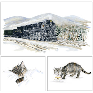 SV-19-031 Frameable Print Set, Chessie Takes a Train Trip