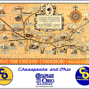 CU-25-591 Tin Sign, Chessie Corridor Map with C&O Logos