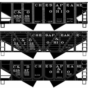 MD-25-004 "PRE-ORDER" C&O Woodside Twin Hoppers, 3-Car Set, HO Scale by Accurail