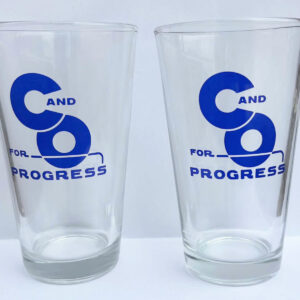 TW-26-155 C&O For Progress Logo, 16oz  Pint Glasses, Set of Two
